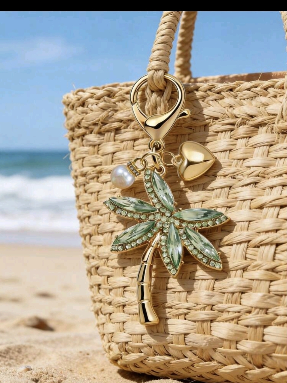 Palm Tree Small Bag Charm/ Keychain NEW